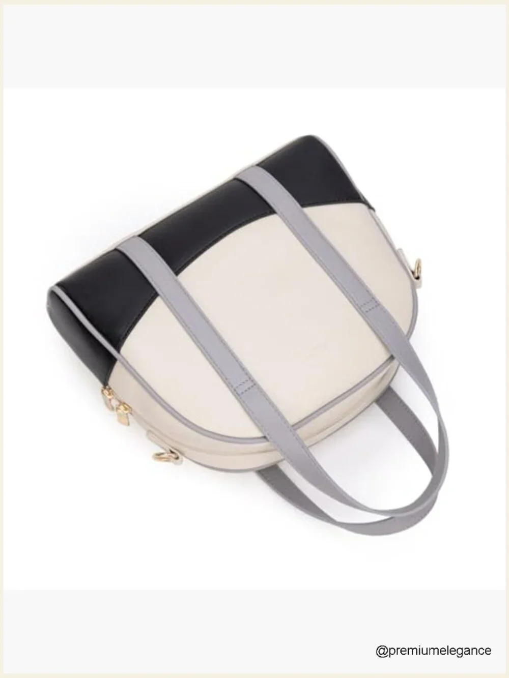 Bowling Purse Dome Satchel Bag with Crossbody Strap